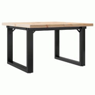 VidaXL Table basse cadre en O 70x70x40,5cm bois de pin massif et acier Modèle Atlas Prestige - 8721102674631