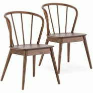 VS Venta-stock Pack 2 chaises Brisa en bois coleur noyer - marron Bois massif I23006