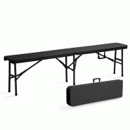 Banc pliant noir 3 places 180cm