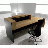 Bureau d'accueil ergonomique et Design Delta - 242, Gauche, Noir, Oui, Chêne veiné_1