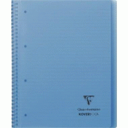 Clairefontaine Lot de 5 Cahier Kover Book A4+, 160p./80 feuilles détachables 4 trous 90 g/m² reliure intégrale, couv. Envel. Transparentes assortie