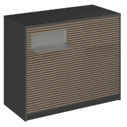 Comptoir Vertigo H T01nat. Spl.Gauche L120cm 2tabl.Couliss.4tab.Amovib.Anthra