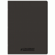CONQUERANT Lot de 20 Cahier Classique PP piqué 24x32, 48p./24 feuilles 90g/m², Séyès, coloris noir - 3020120254937