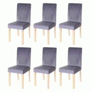 Décoshop26 - Lot de 6 chaises de salle à manger / cuisine en tissu velours gris CDS04610 - gris 3000037696518 Décoshop26 - Lot de 6 chaises de salle à manger / cuisine en tissu velours gris CDS04610 - gris 3000037696518