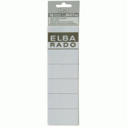 ELBA Sachet de 10 étiquettes pour dos de classeur Rado larg. 80, en papier blanc - blanc 04617WE/GN