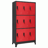 Helloshop26 - Armoire à casiers moderne design 90 x 45 x 180 cm verrouillable ambiance contemporaine en acier anthracite 02_0047021 - acier 300023455