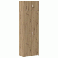 Helloshop26 - Armoire de rangement moderne rectangulaire 70 x 42,5 x 185 cm grand espace de stockage minimaliste en bois chêne 02_0056000 - Bois mass