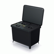 Keden Systema - Poubelle à 3 Compartiments 2x10L et 1x23L de couleur Noire - noir plastique ZA5509