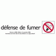 Plaque de signalisation auto-adhésive - Pickup route alu - Défense de fumer - noir et rouge sur fond blanc