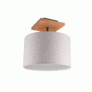 Plafonnier LED 1xE27 max. 60W Tissu Blanc Nickel antique - Trio - Elmau - blanc 4017807491500