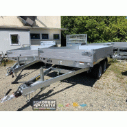 Remorque Benne SARIS - K1356 - 356 x 184 cm - PTAC : 2700 kg - 2 Essieux - Freinée - Pompe MANUELLE - Référence K1 306 184 2700 2