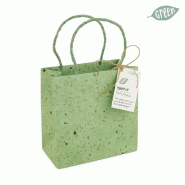 Sac papier coquille d'oeuf vert 12x6x12cm