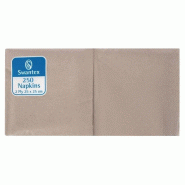Serviettes cocktail kraft recyclées 250mm 2 plis pliage 1/4 (lot de 2000) | Swantex - DB485