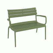 SIESTA EXCLUSIVE Banc 2 Places d'Extérieur Paris Lounge Vert Olive - vert plastique polypropylène SP-SI-276OG