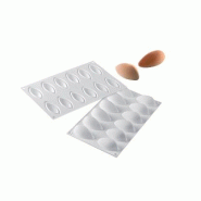 Silikomart Moule en silicone antiadhésif pour 12 quenelles (6,3x3x3h cm), dimensions totales 30x17,5 cm - 8051085225651