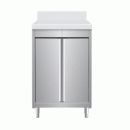 Skyrainbow Armoire de travail en acier inoxydable, avec rebord, 80 x 60 - inox THASR86A