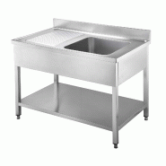 Vaiotec EASYLINE Evier 600 / 1 cuve à droite et égouttoir L:1200 - inox 10199