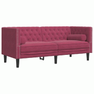 VidaXL Canapé Chesterfield avec traversins 2 places velours Modèle Lervanel - 372687