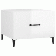 VidaXL Table basse avec pieds en métal Blanc brillant 50x50x40 cm Modèle Horizon Élite - 812738