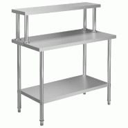 VidaXL Table de travail de cuisine avec étagère 120x60x120 cm Inox - 3054468