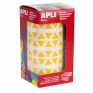 Apli 6136 gommettes triangulaires, 10,5x10,5x10,5 mm, en rouleau, coloris jaune - 8410782048633