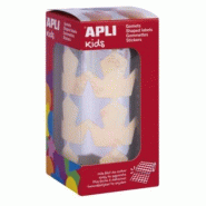 Apli 708 gommettes étoiles, diam. 33 mm, en rouleau, coloris argent - 8410782178675