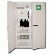 Armoire à pharmacie haute 2 portes avec coffret à produits toxiques - 1100x545x1825mm - 155kg - Acier 10/10ème - Peinture epoxy blanche RAL 9010