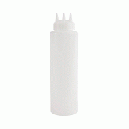Bouteille souple transparente 3 embouts Vogue -