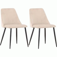 Chaise en tissus pieds en acier Night Venture Home - beige 3700866378165 Chaise en tissus pieds en acier Night Venture Home - beige 3700866378165