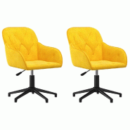 Chaises pivotantes à manger lot de 2 Jaune Velours Modèle Vega Master Prestige - 3103384