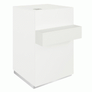 Comptoir Cage blanc mat repose sac blanc 1 tiroir 1 tablette 60x60/76x93cm