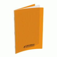 CONQUERANT Lot de 10 Cahier Classique PP piqué A4, 96p./48 feuilles 90g/m², Séyès, coloris orange - 3020121206966