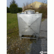 Container inox carré 1000 L - CON015 - IBC/GRV - Diamètre trou d'homme 400 mm - Diamètre vidange 51 mm Container inox carré 1000 L - CON015 - IBC/GRV - Diamètre trou d'homme 400 mm - Diamètre vidange 51 mm