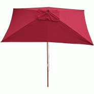 Décoshop26 - Parasol de jardin 2x3m polyester/bois 6kg bordeaux 04_0003820 - Bois massif 3000527132694
