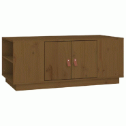 Décoshop26 - Table basse avec espace de rangement design rustique moderne 100 x 50 x 41 cm bois massif de pin marron DEC039461 - marron Bois massif 3