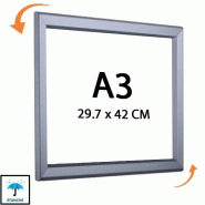 Edimeta Cadre CLIC-CLAC Mural A3 (42 x 29,7 cm) Etanche Sécurisé - gris aluminium VAC951WS