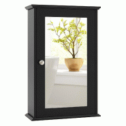 Helloshop26 - Armoire murale avec miroir 34 x 15 x 53 cm gain de place 2 niveaux moderne en MDF noir 20_0018946 - noir verre 3000232687335 Helloshop26 - Armoire murale avec miroir 34 x 15 x 53 cm gain de place 2 niveaux moderne en MDF noir 20_0018946 - noir verre 3000232687335