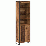 Helloshop26 - Lot de 2 armoires hautes rectangulaires modernes rangement esthétique 60 x 36 x 200 cm en bois d'ingénierie bois 02_0056101 - Bois mas