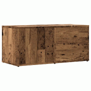 Helloshop26 - Meuble TV pratique avec grand espace de rangement 80 x 34 x 35 cm en bois d'ingénierie vieux bois 02_0050706 - Bois massif 3000236516198