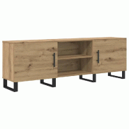 Helloshop26 - Meuble TV rectangulaire moderne espacieux 150 x 30 x 50 cm en bois d'ingénierie chêne artisanal 02_0052516 - Bois massif 3000237459869