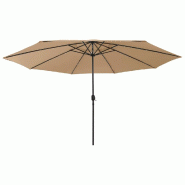 Helloshop26 - Parasol d'extérieur avec led et mât en métal 400 cm taupe 02_0008184 - métal 3000437882726