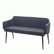 Mendler banquette HWC-L13, banquette de salle à manger banquette rembourrée banquette de vestiaire dossier accoudoir tissu/textile 133cm ~ anthracit