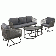 Merax salon de jardin, gris - gris multi-matériau HW24024AAA