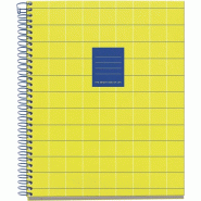 MIQUELRIUS Carnet Bright jaune A5, 200p./100 feuilles 70 g/m² détachables et perforées, quadrillé 5x5 - 8422593040300