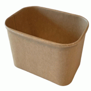 NOVABOWL Saladier Poke Bowl Rectangulaire Kraft 173x121x75mm 1000ml - Salade & Plat Chaud - Ingraissable - Lot de 900 - beige en carton BRB1000