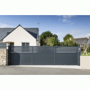 Portail coulissant à rail diaouled / simple vantail / droit / semi-ajouré / en aluminium_1