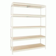 PROREGAL Étagère pour Charges Lourdes WOOD BEAST FIVE | HxLxP 200x180x75cm | 600kg par Niveau | Blanc - blanc métal PR_RS18-90 PROREGAL Étagère pour Charges Lourdes WOOD BEAST FIVE | HxLxP 200x180x75cm | 600kg par Niveau | Blanc - blanc métal PR_RS18-90