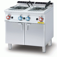 Redcook Cuiseur de pâtes à gaz 2 cuves 25 + 25 lt. Structure en acier inoxydable. Dimensions 80x70,5 h90 cm. Modèle CP-78G - 1872