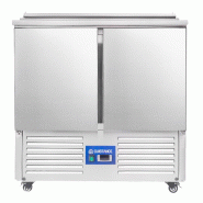 Saladette réfrigérée GN1/1 positive avec Compartiments GN et Plan de travail Inox 2 portes 257L CUISTANCE