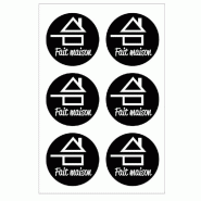 Stickers Fait maison diam. 29 mm adhésif - par 120
